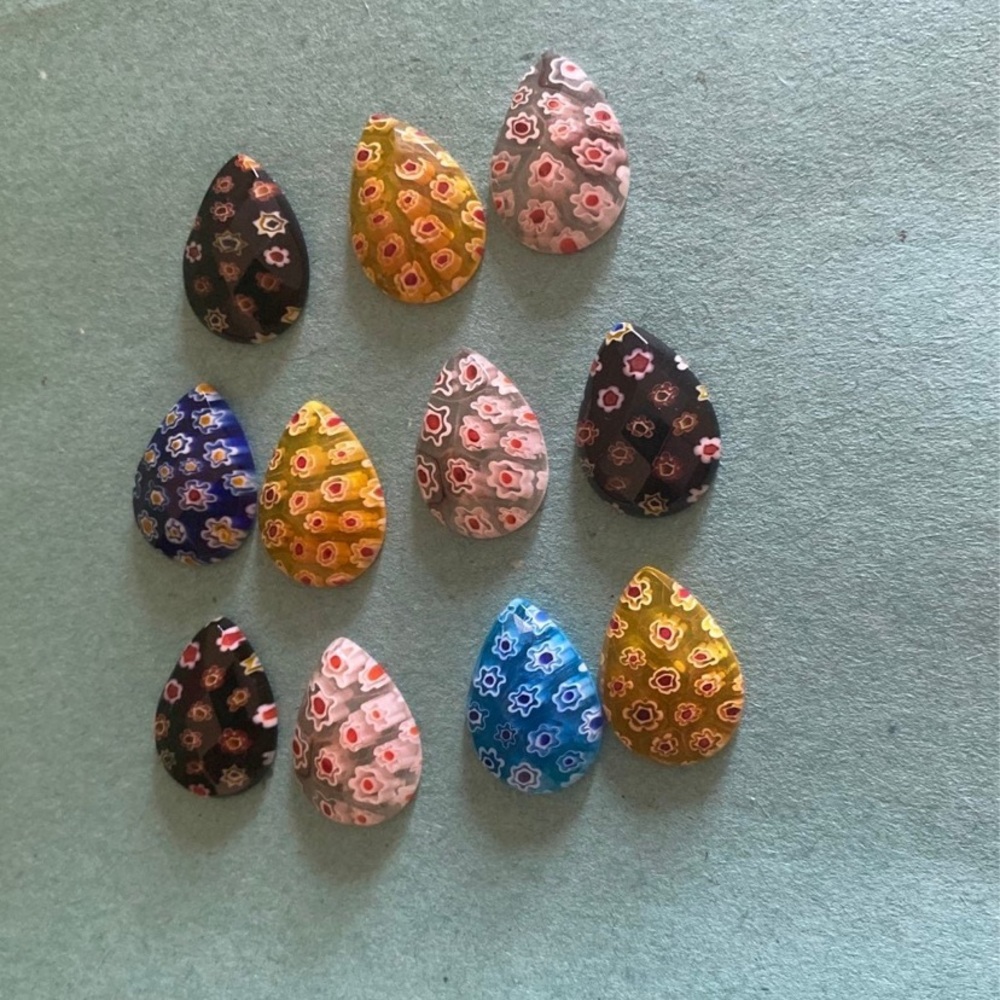 Faceted millfiore cabochons